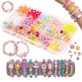 Nurila Beads for Bracelets, 300 Pieces Luminous Bracelets Make Your Own Set, 15 Type Bead Set DIY Children, Beads for Earrings, Necklaces and Easter Gifts