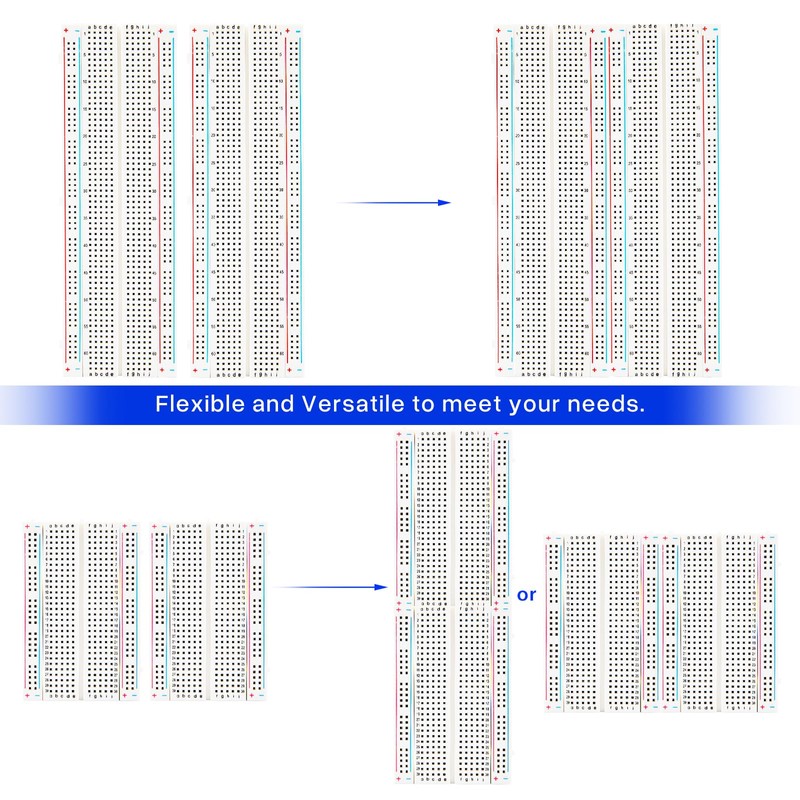 ELEGOO Breadboard Kit 830 2 Tie Points & 2 400