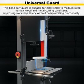 Magnetic Vertical Band Saw Guard, Made of Aluminum Alloy, No Drilling Required, Band Saw Safety Accessories, Suitable for Most Small And Medium-Sized Wood And Metal Cutting Bandsaw