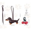 1pcs Wezxrauo Genuine Leather Dachshund Keychain - Adorable Dog Shape