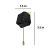 TieMart Flower Premium Lapel Pin (Black)