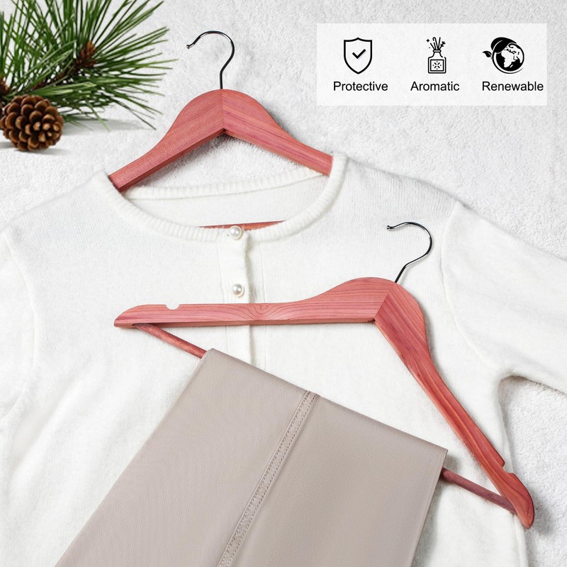 TOPIA HANGER American Red Cedar Wooden Hangers 18 Pack, Clothes