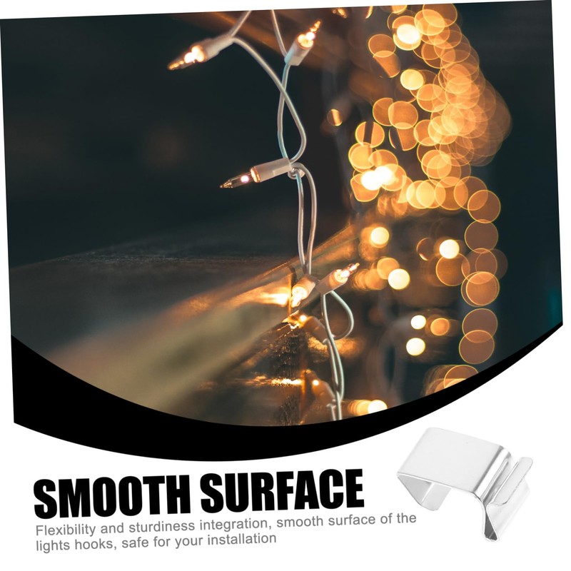 Operitacx 50pcs Outdoor Christmas Lights Hooks Metal Clips for String