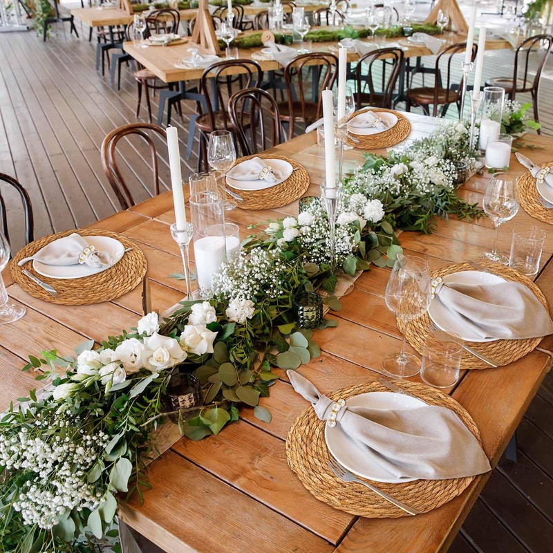 Gandeer 50 Pcs 13 Inch Round Woven Placemats with 50