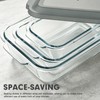 6-Piece Extra-Deep Glass Baking Dish Set with Lids, Rectangular Glass