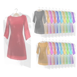 JJOnlineStore - 20 Pcs Clear Garment Bags Moth Proof | Plastic Clothes Covers | Dry Cleaning Bags | Garment Bag | Waterproof Gown Covers for Women - 100 Gauge Thickness (59''inch / 150cm)
