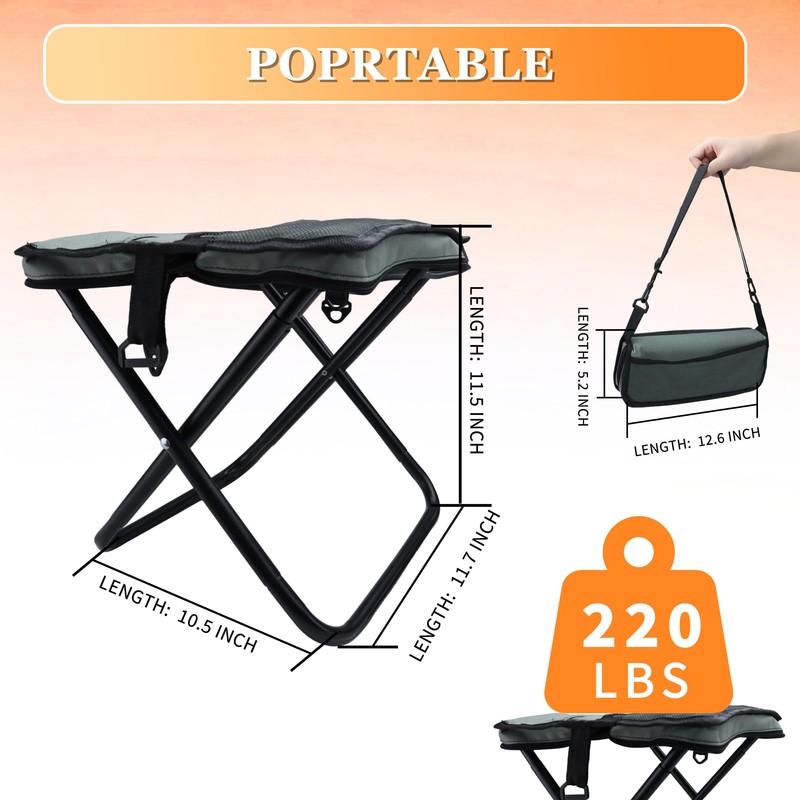 SHENGHUISS Foldable Backpack Stool,Heavy Duty Pocket Chair for Adults,Comfortable Ultralight