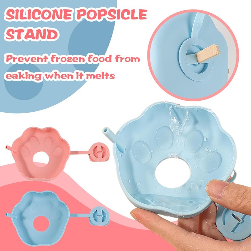 AYVRUOP 2 Stück Kinder Katzenpfoten Eiszapfenhalter, blau und rosa für