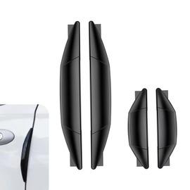 Eratus 4 PCS Door Anti-Collision Strips, 2 Sizes Hollow Cushioning Shock-Absorbing Protection Devices, Embedded Self-Adhesive Decoration for Side Door Edge Bumper, for Most Cars Trucks (Black)