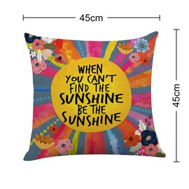 Littlefa Be The Sunshine Pillow Case,Sun Pillow Covers,Sunshine Throw Pillow Cover,Sunshine Flower Decorative Pillowcase for Girls,Inspiring Pillow Covers for Nursery School Counselor Office Decor