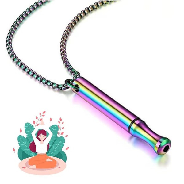 ALLGAYER 2pcs Breathing Necklace Breathing for Anxiety Relief (Color, Count,
