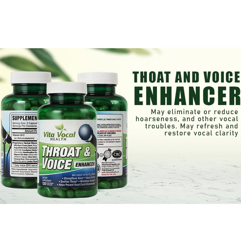 VitaVocal Throat & Voice Enhancer Eliminates or Reduces Hoarseness, Restores
