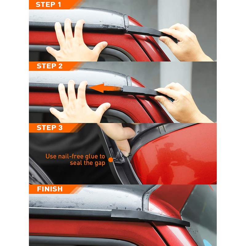 Savadicar Upgraded Version Rain Gutter Extensions, Roof Hardtop ABS Rain