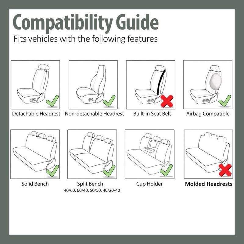 The Quality Cover Sports Fabric 2 Row Set Car Seat