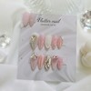 Lovely pink glitter full stone handmade nail tip - Long