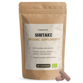 Cupplement - Shiitake 60 Capsules - Mushroom Organic - Mushroom Spores - Superfood - Shitake - No Extract or Powder - Lentinula Edodes (Pack of 1, Capsules)