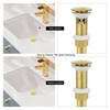 Rackickyer Bathroom Sink Drain, 2 Pack Gold Drain Stopper with