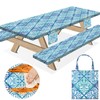 memKiya 6Ft Picnic Table Cover with Bench Covers 72×30 Inches