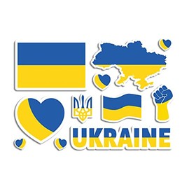 A5 Sticker Sheet Ukraine Vinyl Stickers - Ukrainian Map Flag Peace Heart Love Europe Travel #77713