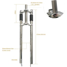 DONSP1986 1-1/8" Threadless Bicycle Fork 26 inch Triple Tree Non Suspension Fork with Doulble Shoulders fit 26" x 3.5 Fat Tire (Fork Only)