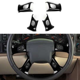 4PCS Car Trim Cover Decal Sticker Compatible with Chevy Silverado Suburban Tahoe Avalanche Express GMC Sierra Yukon Savana 2003-2006 / Trailblazer 2002-2009 Accessories (Style A, Gloss Black)