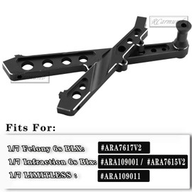 Rcarmumb Alloy Front Rear Chassis Brace Upgrades Part for ARRMA 1/7 Felony 6S BLX,Infraction 6S BLX,Limitless Roller,Aluminum Front Rear Chassis Brace Set Upgrades Part,Replaces ARA320511,Black