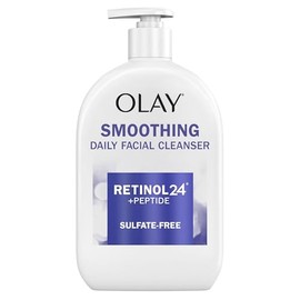 Olay Lavado facial, limpiador facial diario con retinol, péptidos y glicerina, alisa, nutre la superficie de la piel, hidrata mientras limpia - Sin sulfato, sin parabenos, 16 onzas