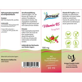 Liposomal Vitamin B5 Drops High Dose - (15,000 mg per Pack) 500 mg Vitamin B5 (Pantothenic Acid) per Daily Dose - MCT Oil - High Bioavailability