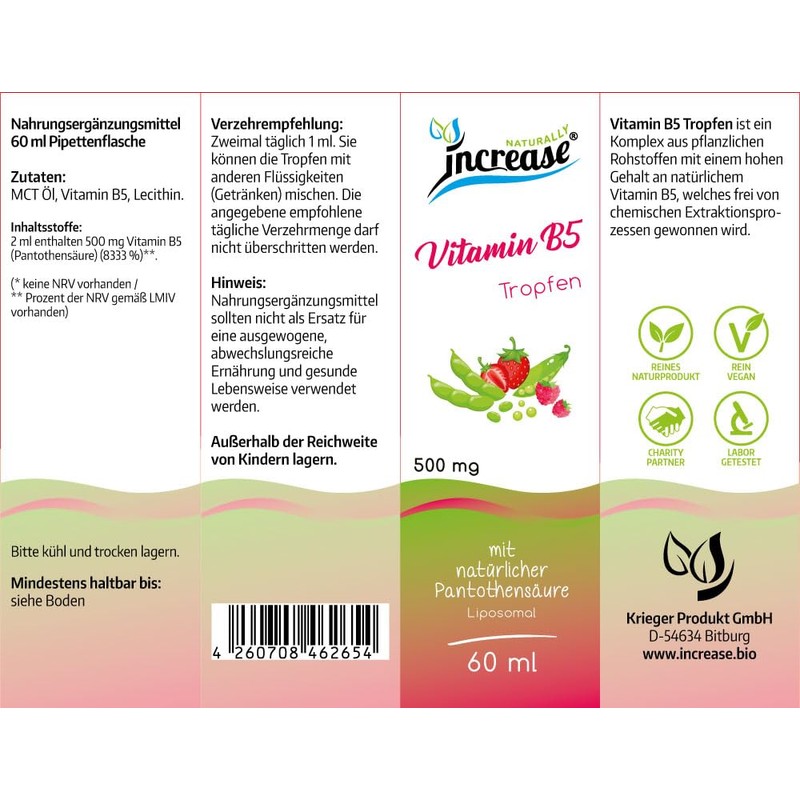 Liposomal Vitamin B5 Drops High Dose - (15,000 mg per