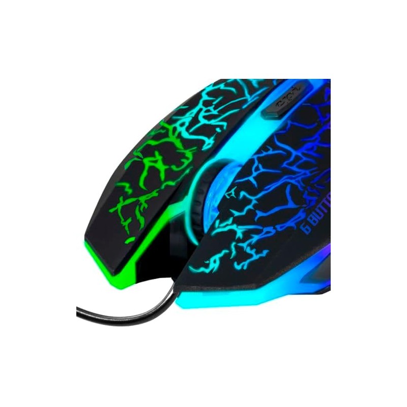 Green Leaf 18-8298 Mouse Gamer 6D Alambrico, 1000 a 1600
