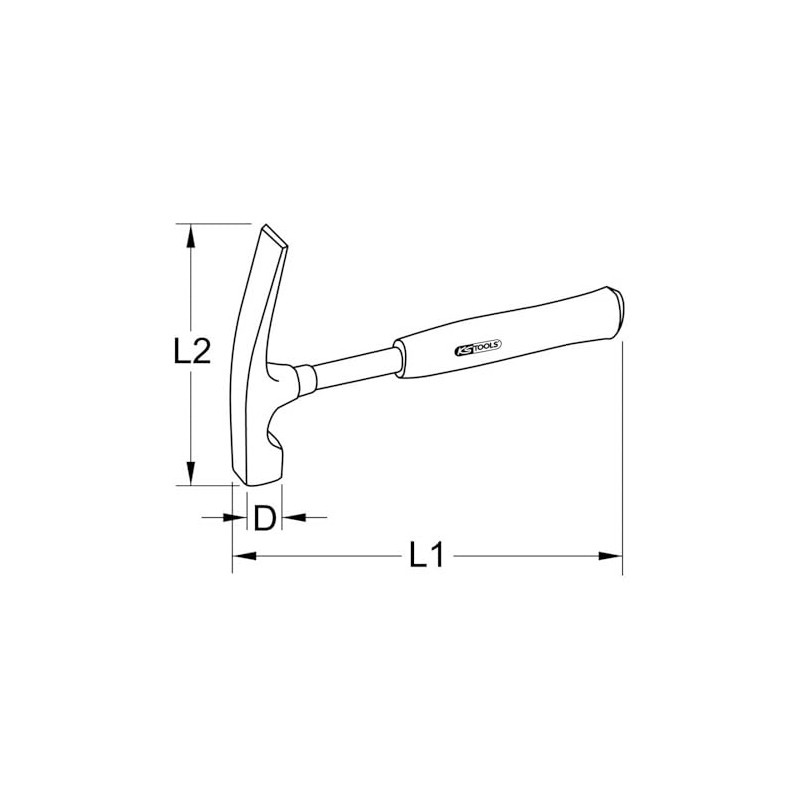 KS Tools 140.2030 Bricklayer's hammer, 500g
