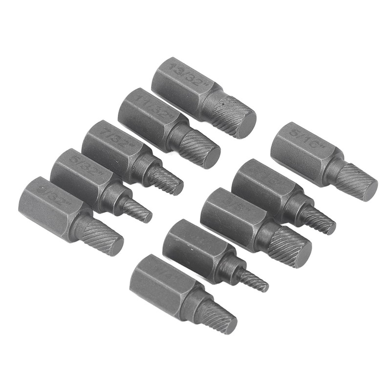 10Pcs Damaged Screw Extractor Hex Bolt Stud Remover Removal Tool