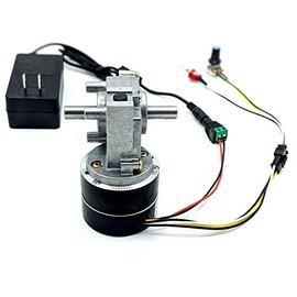 Makermotor PN00220PS - AC 110-220vac Input Reversible 24v Brushless DC (BLDC) Dual Shaft Gear Motor Adjustable Variable Speed 25 RPM Maximum
