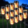 Toodour Solar Lights Outdoor with Flickering Flame, 12 Pack LED