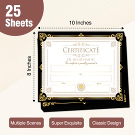 Gold Certificate of Achievement, Award Certificate for Students Kids Employees, Certificates of Completion, Recognition Diploma for School Work and Teaching Competitions, A01