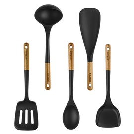 STAUB Silicone with Wood Handle 5-pc Cooking Utensil Set