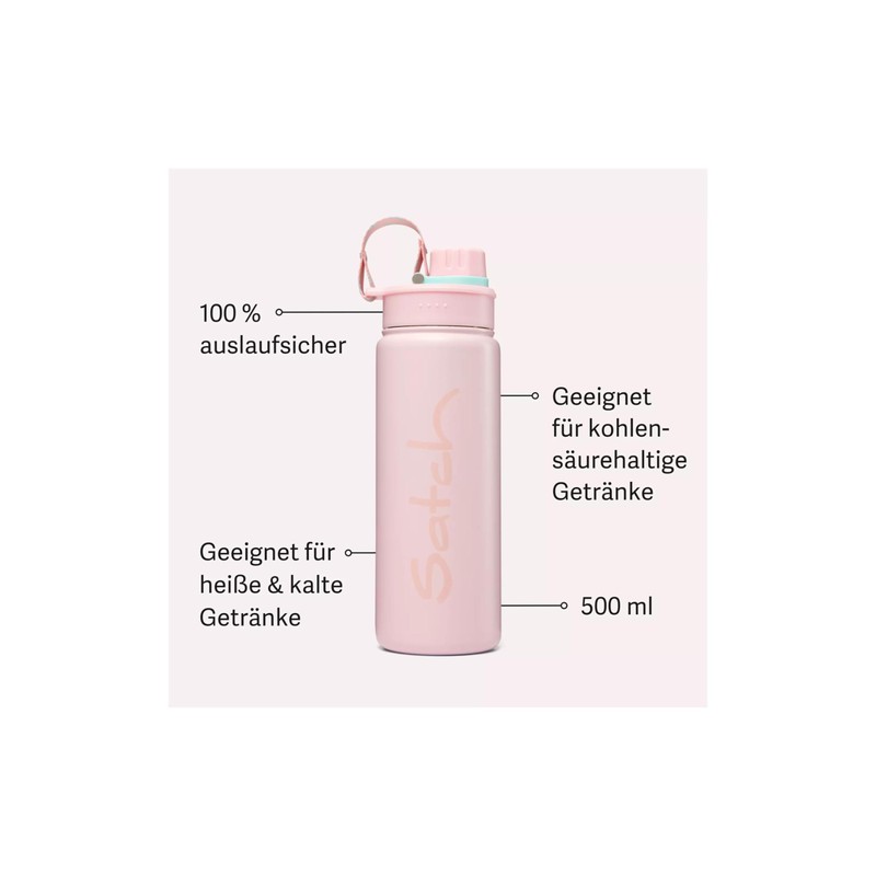 satch Stainless Steel Insulated Bottle Rose, Pink, Pink