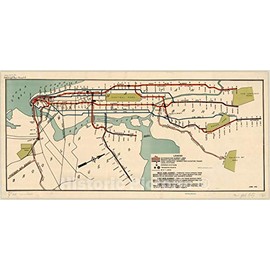 Historic Pictoric Map : New York City, New York 1918, [Routes of The Interborough Rapid Transit Company.], Antique Vintage Reproduction : 24in x 12in