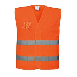 Portwest C494ORRL/XL Hi-Vis Mesh Vest, Regular, Large/X-Large, Orange