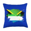 Jamaican and Sierra Leonean Mix Heritage Flag Throw Pillow