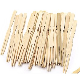 JapanBargain 4111, 100 pcs Mini Cocktail Picks for Party Banquet Buffet Catering Bamboo Forks Skewers for Appetizer Cocktail Fruit Pickle Pastry Dessert 3.5 inch, 1 Pack