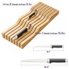 Bamboo In-Drawer Knife Block for 15 Knives(Not Included), Knife Drawer
