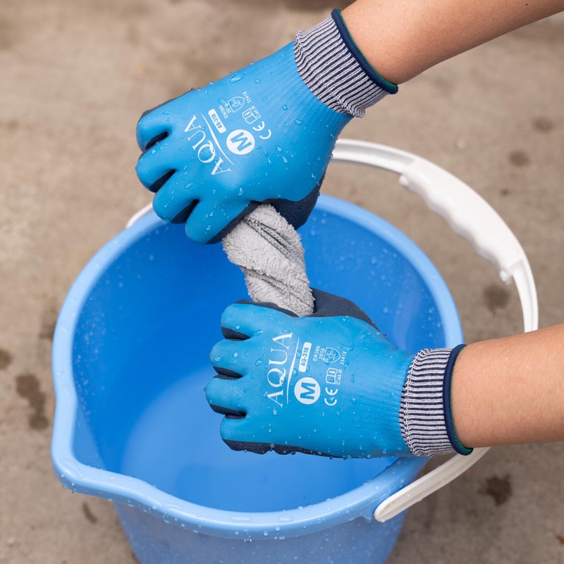 Weed AQUA AQ-318 Cleaning Work Gloves, Waterproof, Grip, Natural Rubber,