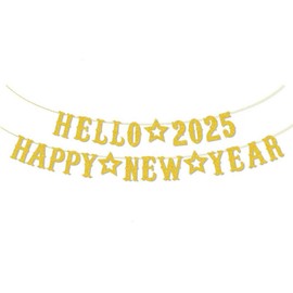 New Year's Eve Decoration 2025 Banner Gold, New Year's Eve Decoration 2025, Happy New Year Banner Set, Happy New Year Decoration, New Year Decoration Garlands for Happy New Christmas Party, Home Bar,