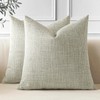JOTOM 2er Set Leinen Kissenbezüge, Dekorative Weich Einfarbig Wurf Kissenbezug