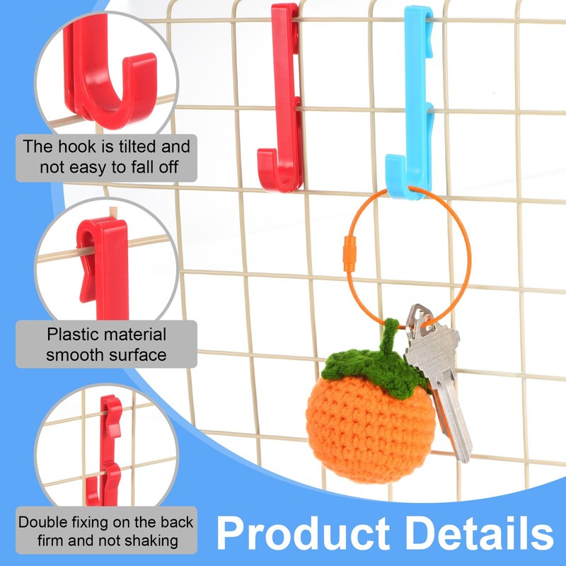 sourcing map 10 Grid Wall Hooks, 2.8 Inch Grid Wall