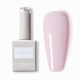 FANNEST Sheer Nude Gel Polish,Clear Rubber Base Gel,Soak Off LED UV DIY Manicure Home Gift for Women Girl 15ML.