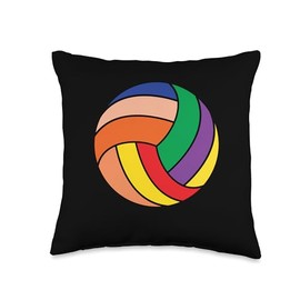 Volleyball Stuff Attire Tie Dye For A Teen Girl Player Throw Pillow