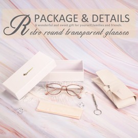 OPTOFENDY Blue Light Blocking Glasses Women Men Computer Gaming Glasses, TR90 Round Anti Blue Light Clear Lens Glasses for Anti Eyestrain & UV Glare (Flesh Pink)