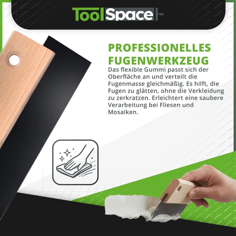 ToolSpace Rubber Spatula Joint Spatula Tiles with Rubber Lip Spatula